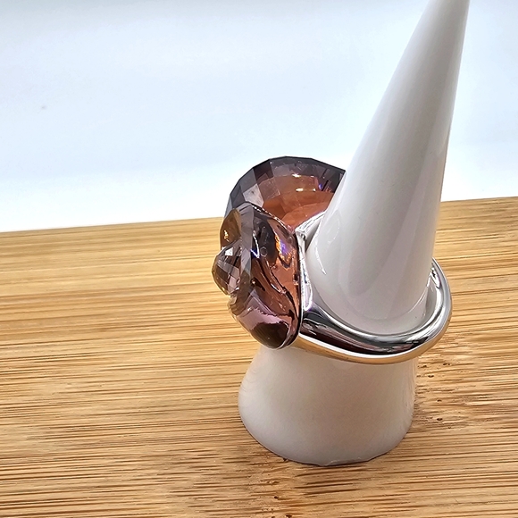 Swarovski Heart-Shaped Amethyst Crystal Ring - Picture 3 of 7